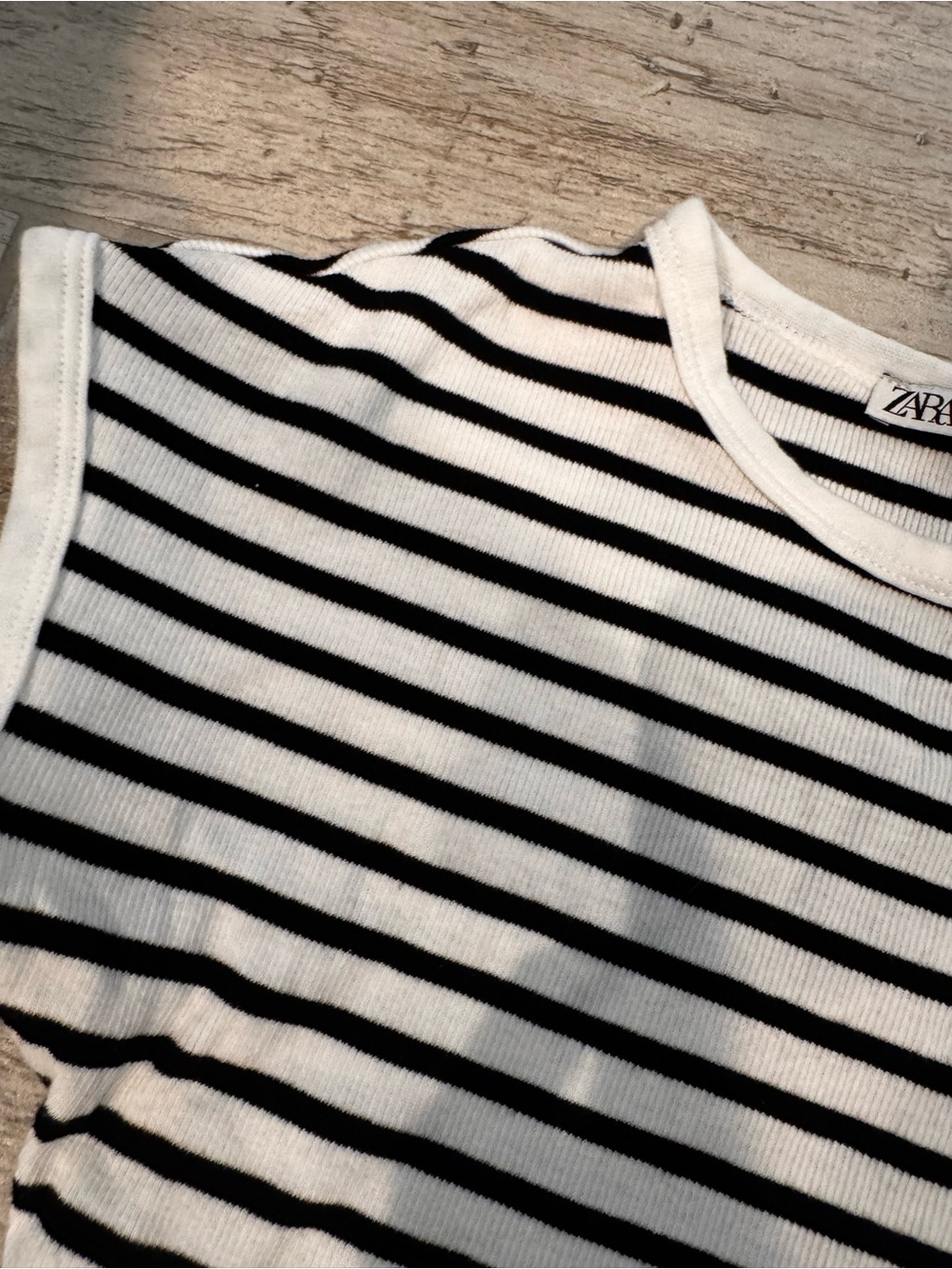 Zara Black & White Striped Ribbed Bodysuit - Picture 4 of 6
